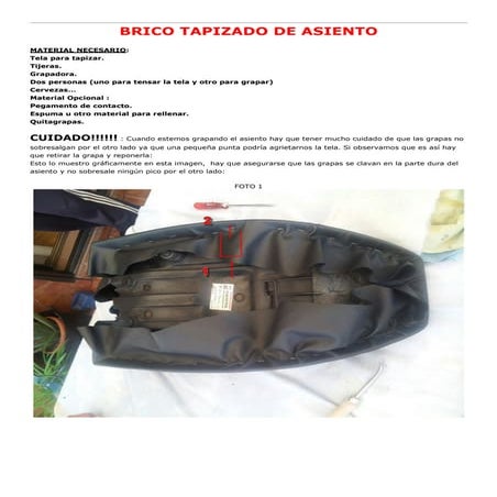 YAMAHA XS 400 - 29 - [BRICO NO MOTOR] - Tapizado asiento