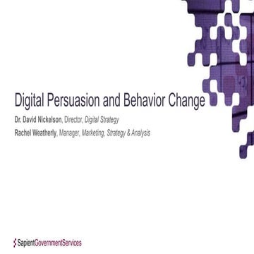 Digital Persuasion and Behavior Change
