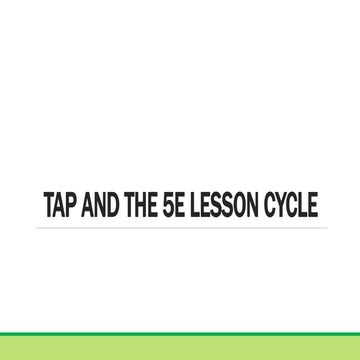 Tap & the 5E lesson cycle