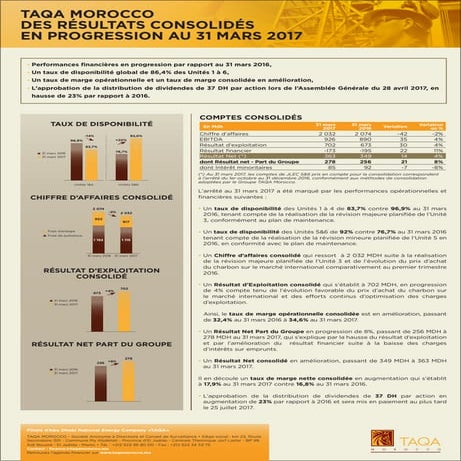 Cosumar : Indicateurs annuels 2017 | PDF