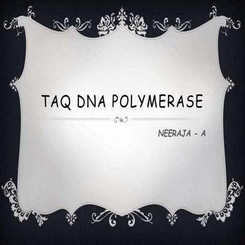 Taq dna polymerase - enzyme used in PCR amplification technology