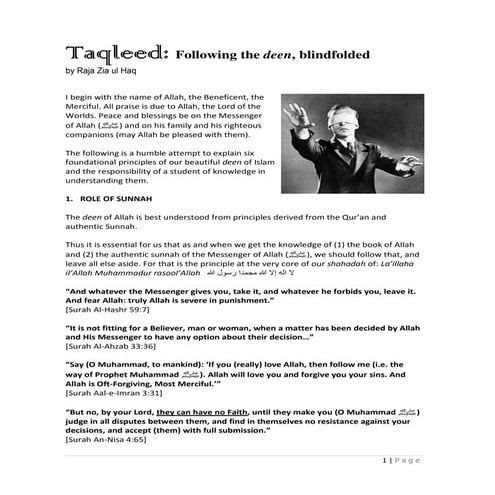 Taqleed   following blindly