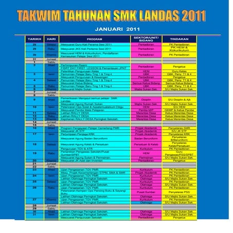 Taqwim smk landas 2011