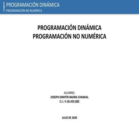 PROGRAMACION DINAMICA