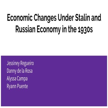 STALIN PART 2: Economic ChangeS Under Stalin