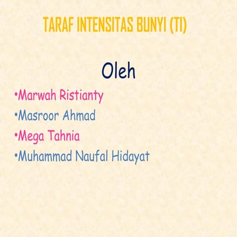 Taraf intensitas bunyi FISIKA SMA 12 | PPT