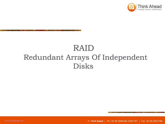 Redundant Arrays Of Independent Disks