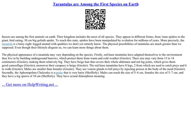 Tarantulas Are Among The First Species On Earth PPT tarantulas-are-among-the-first-species-on-earth-ppt