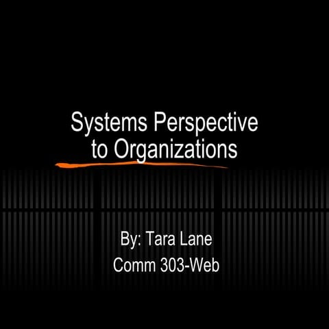 Systems Perspective