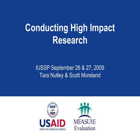 Conducting High Impact Research