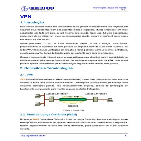 Tecnologias Atuais de Redes - Aula 3 - VPN [Apostila]