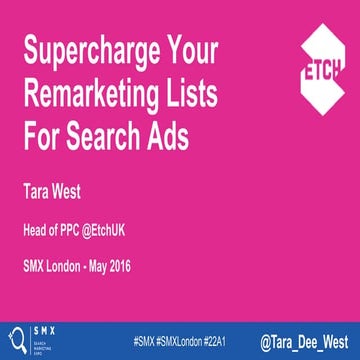 Tara West - SMX London 2016 - Supercharge Your RLSAs (Remarketing Lists for S...