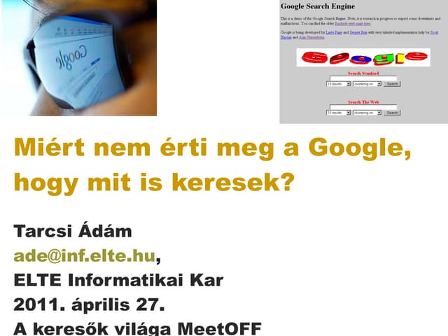 Tarcsi Ádám prezentációja
