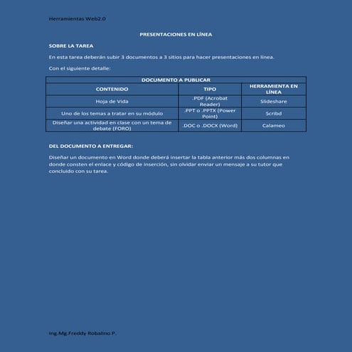Tarea presentaciones en linea