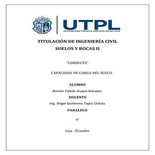 Tarea 1 suelos y rocas 2 capacidad de carga del suelo