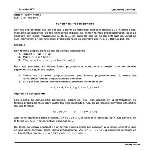 Tarea 2. funciones proposicionales rodny moros