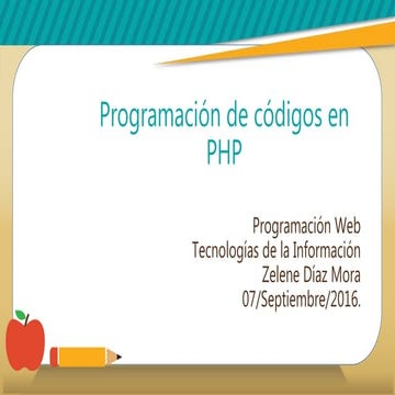 Programación de códigos en PHP