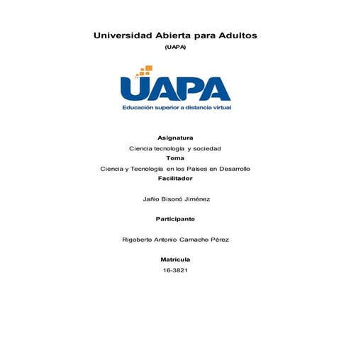 Ciencia y Tecnología en los Países en Desarrollo