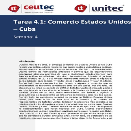 Tarea 4.1 Comercio Estados Unidos - Cuba..docx