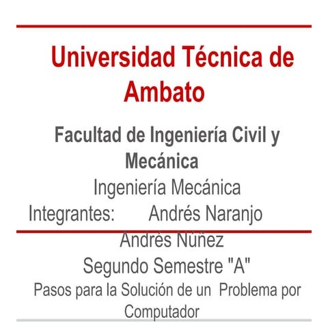 Pasos para la solución de Problemas