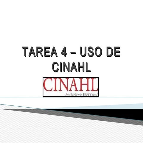 Tarea 4 – uso de cinahl