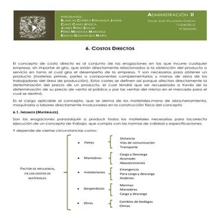 Tarea 6 costos directos