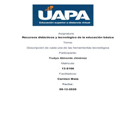 Tarea 6 de recurso tecnologico