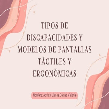 Discapacidades y Modelos de Pantallas Táctiles y Ergonómicas | PDF