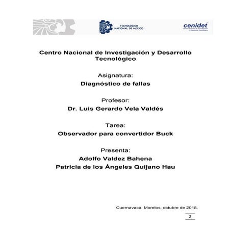 Observador para convertidor buck 
