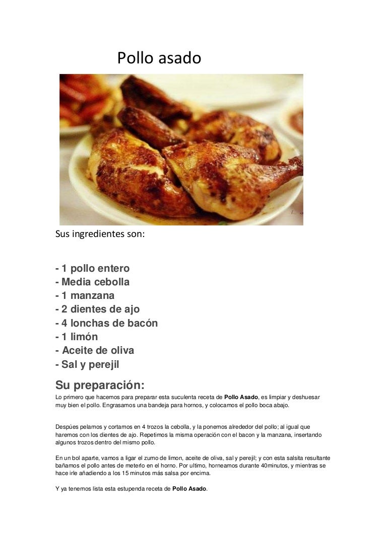 como preparar pollo asado