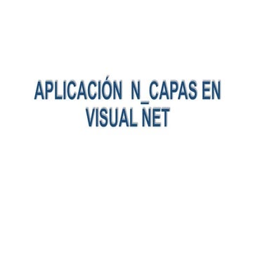 APLICACIÓN  N_CAPAS EN VISUAL NET