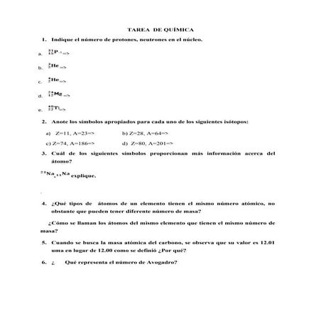Tarea  de química primera