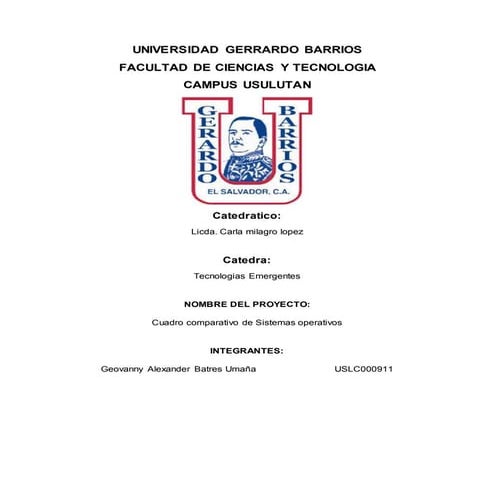 Cuadro comparativo Sistemas operativos