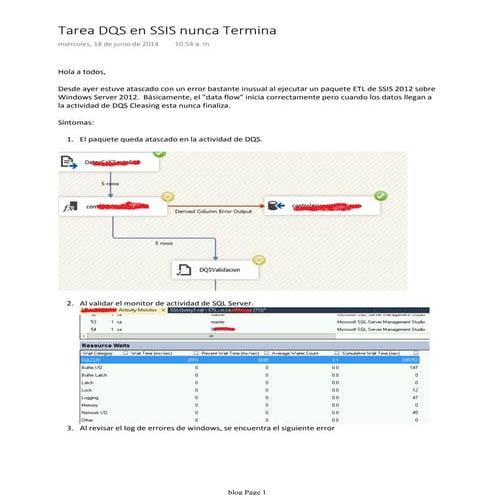 Tarea dqs en ssis nunca termina