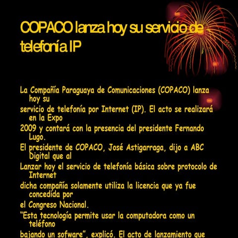 Lanzamiento del Servicio de Telefonia IP