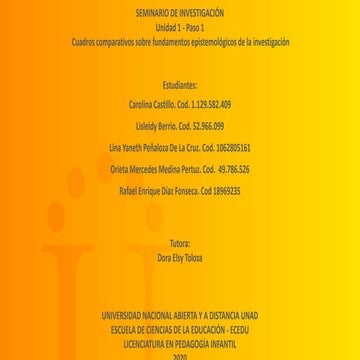 Cuadros comparativos sobre fundamentos epistemológicos de la investigación