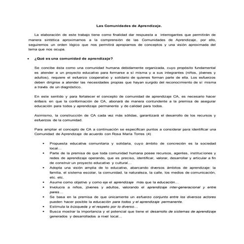 Qué son las comunidades de aprendizaje y cómo | PPTX