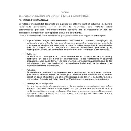 Tarea no 2 silabo nutrición Dra Olga Alonzo