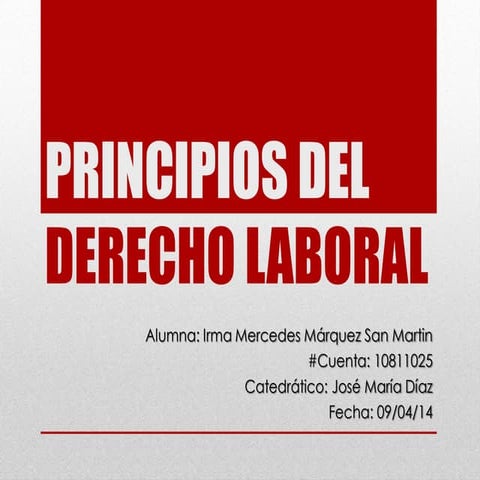 Principios del derecho laboral | PPTX