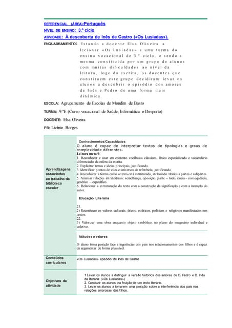 ATIVIDADE: À descoberta de Inês de Castro («Os Lusíadas»)