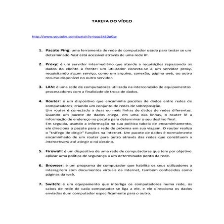 Cablagem horizontal e backbone de edificio | DOCX