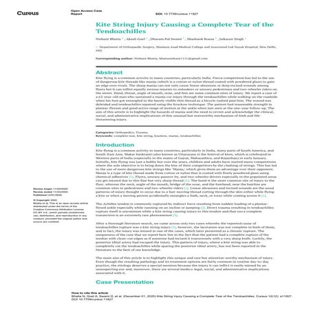 Kite String Injury Causing a Complete Tear of the Tendoachilles
