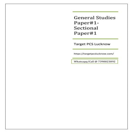Mock paper#1 question paper UPPSC Mains Test Series 2021 - Target PCS ...