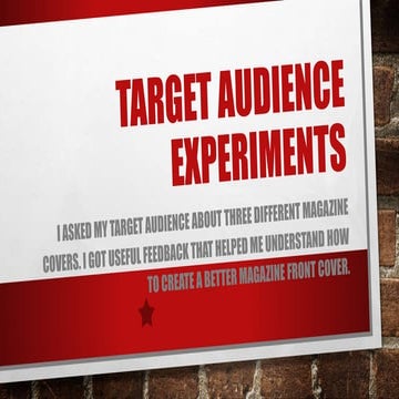 Target audience experiments
