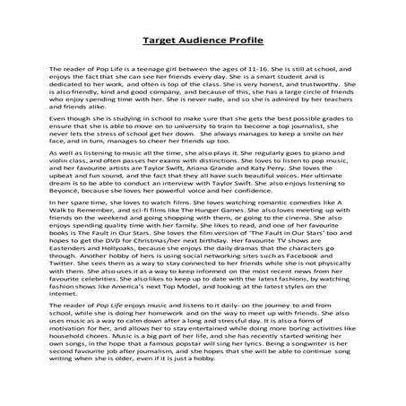 Target audience profile