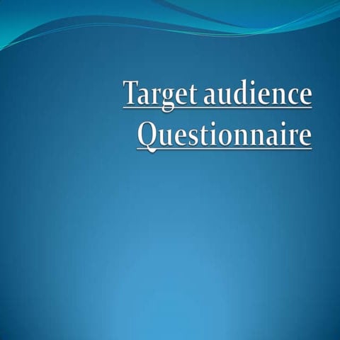 Audience response to film industry questionnaire | PPTX