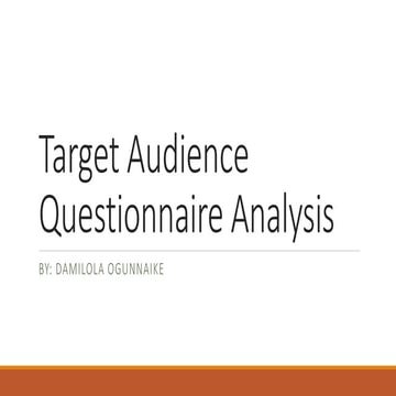 Target audience questionnaire analysis