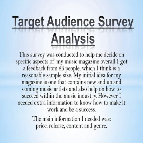 Target Audience survey analysis