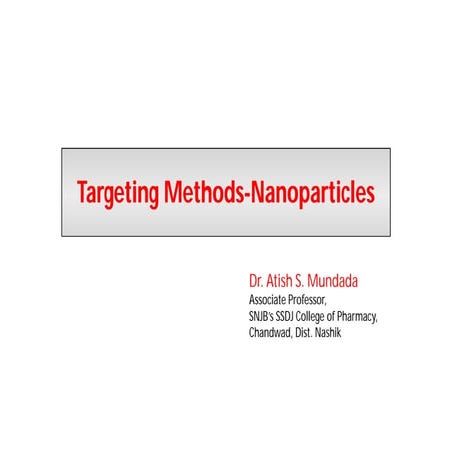 Targeting methods nanoparticles dr. asm