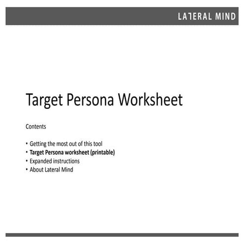 Target Persona Worksheet